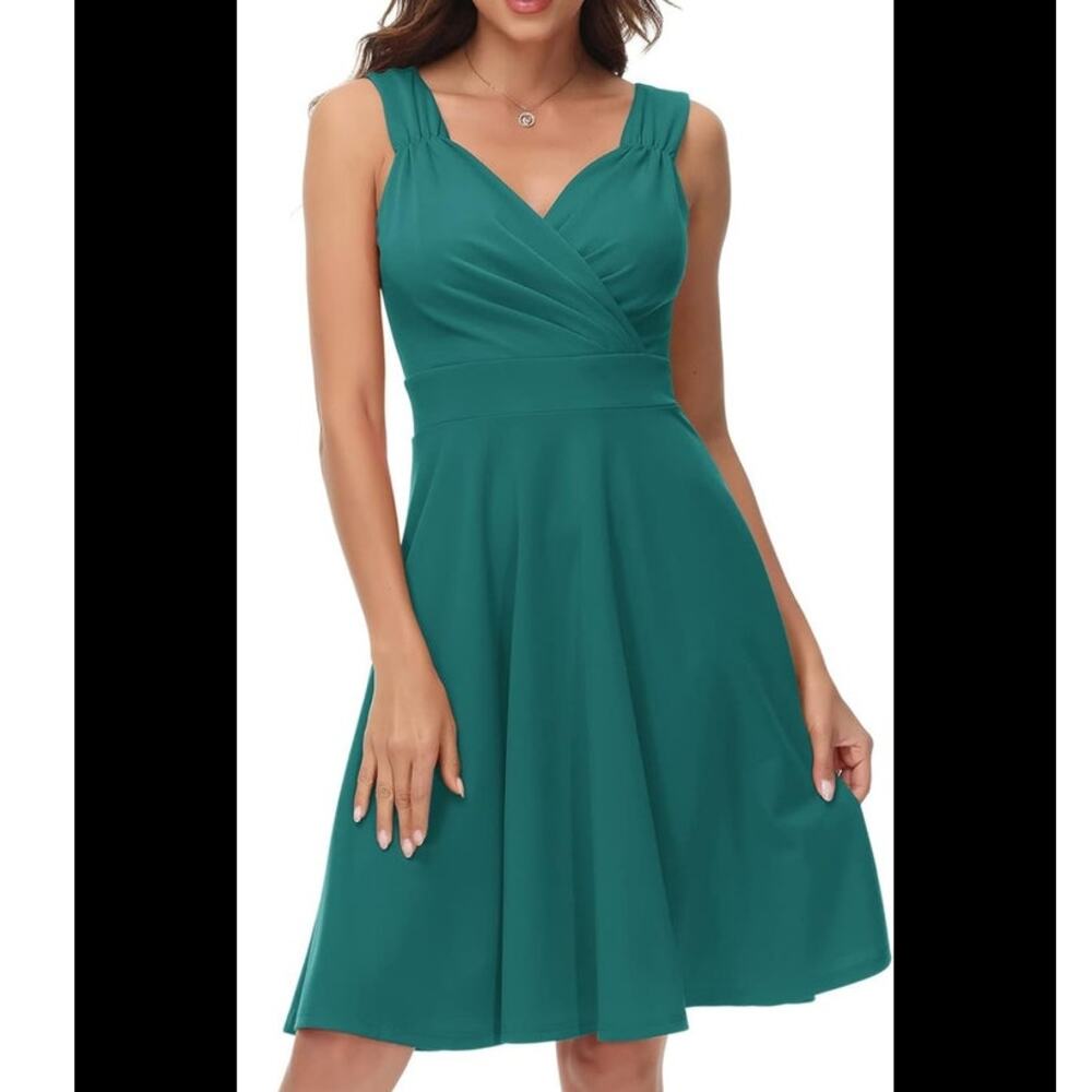 Grace Karin Teal A-Line Sweetheart Neckline A-Line Dress